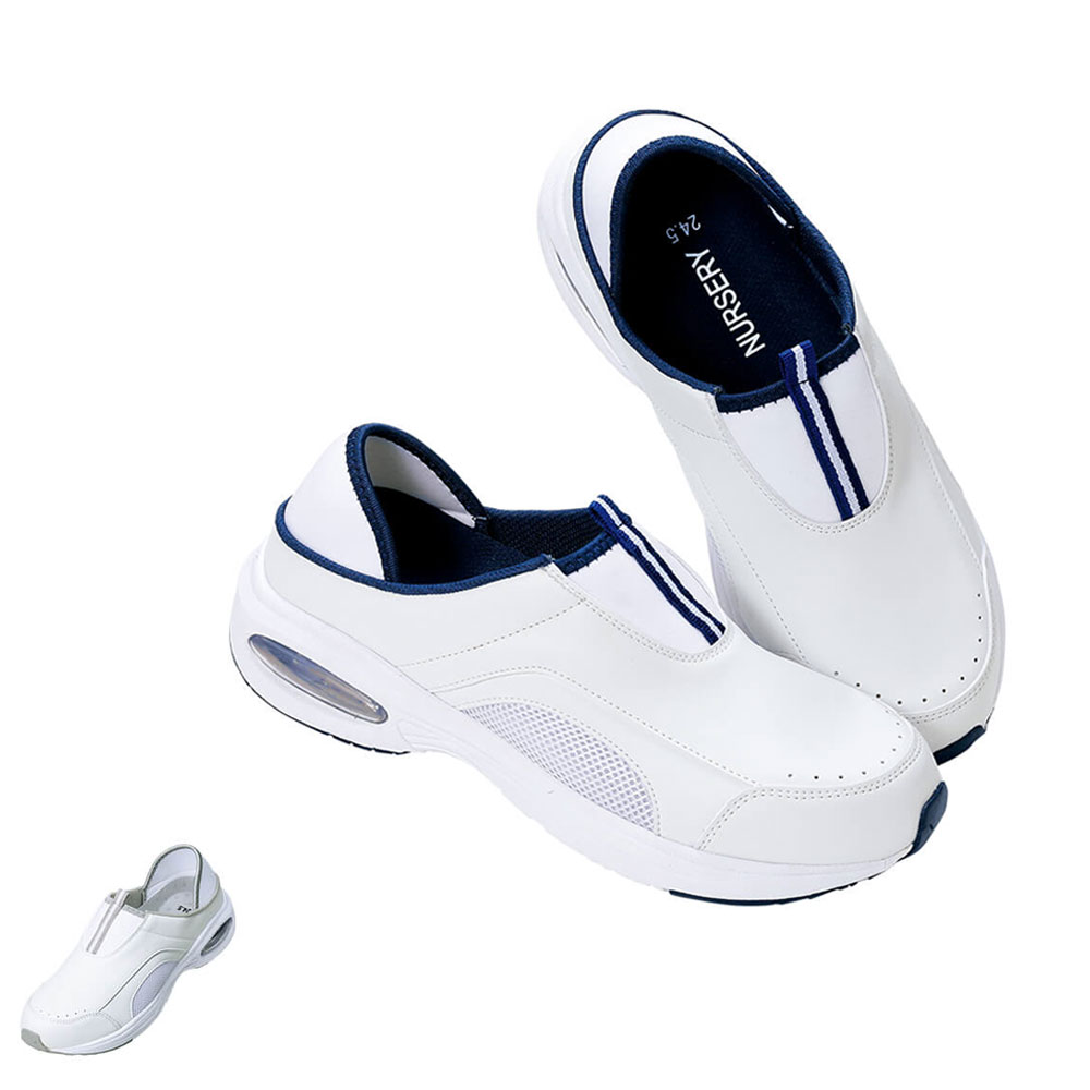 ナースシューズ パーフェクトエアプラス(スリッポン2Way)【ナースシューズ 疲れにくい 看護師 介護士 ケア ムレ エアーシューズ 2WAY 靴 白 男女 レ...