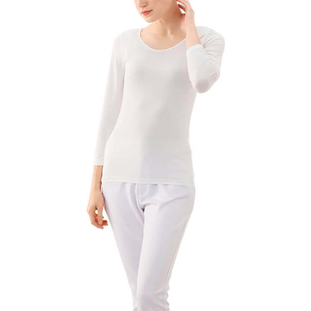 15641 ナノファイン 制菌スムーススクラブインナー(7分袖)【医療 ナース 看護 白衣 女性 吸汗速乾 制菌】