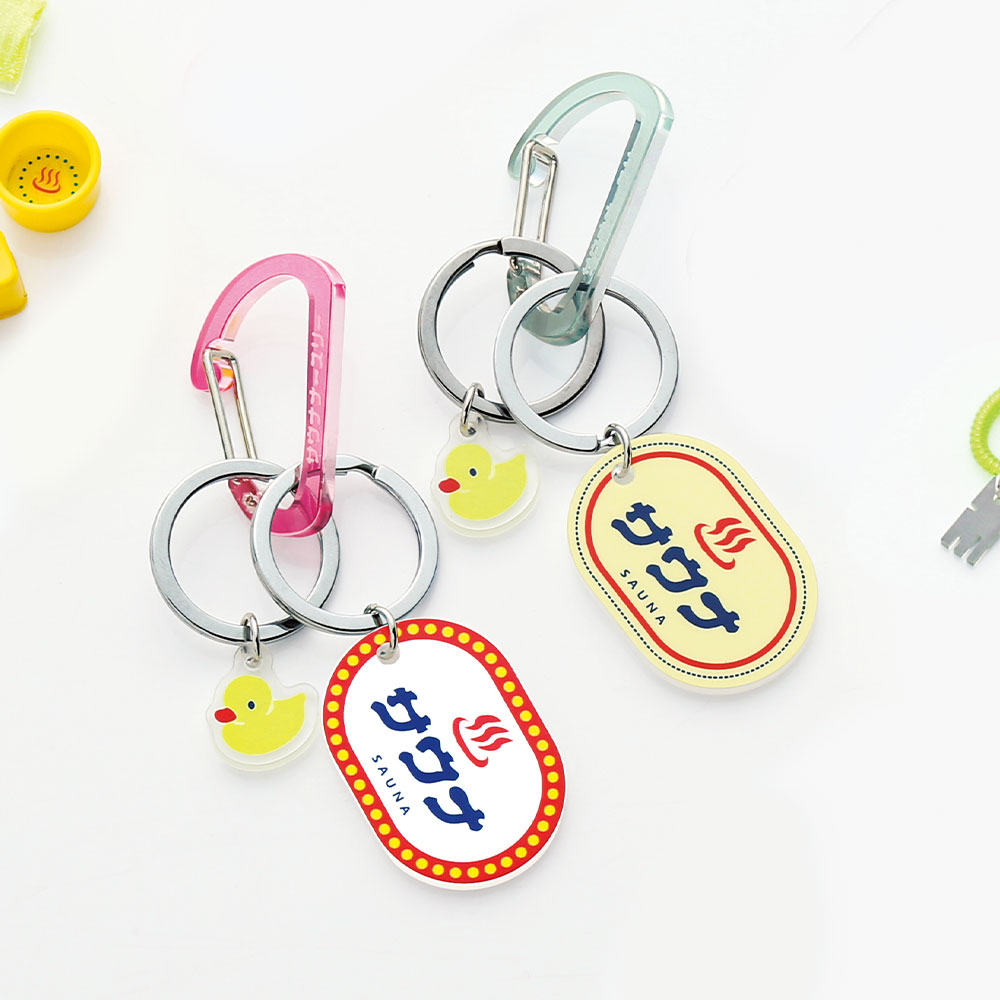 【6/25 ポイント5倍】サウナ気分を持ち運ぶ カラビナ付きアクリルキーホルダー【ナース 小物 グッズ 看護 医療 ナースリー 人気 おすすめ】16862