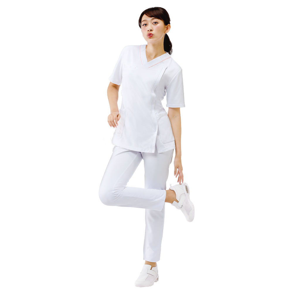 マルチジャケット(サイドジップ)【スクラブ ファスナー 医療 ナース 看護師 白衣 女性 ストレッチ 前開き ナースリー】2393