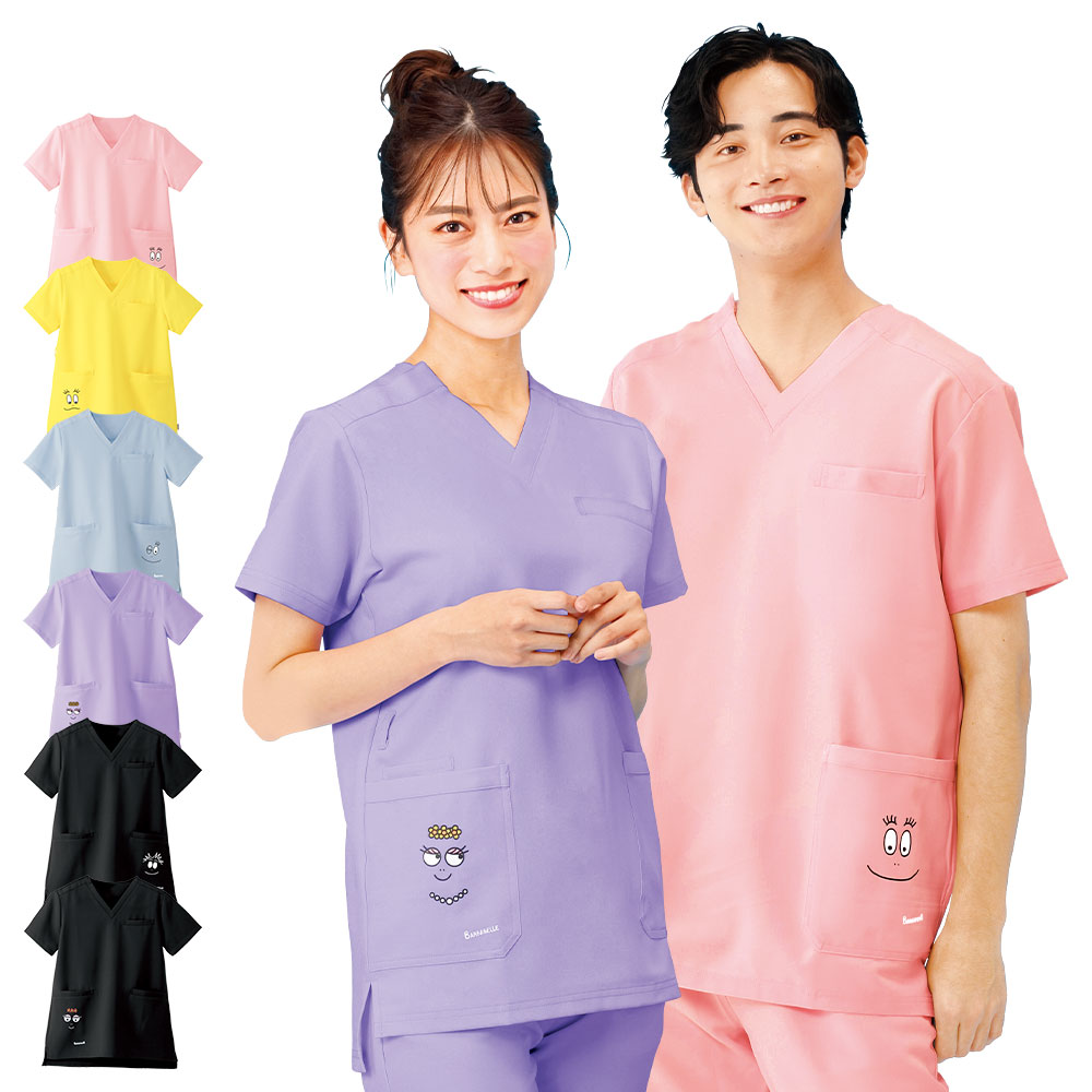 【15日限定ポイント5倍】バーバパパ スクラブジャケット(Unisex)【医療 ナース 看護 白衣 女性 ナースリー】BA2541