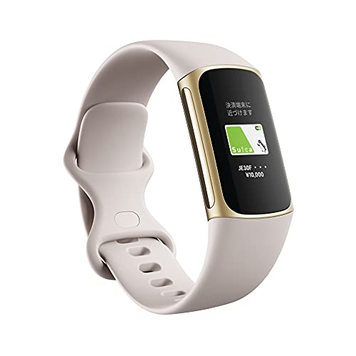 フィットビット スマートウォッチ（売れ筋ランキング） Suica対応 Fitbit Charge 5 トラッカー ルナホワイト/ソフトゴールド 最大7日間のバッテリーライフ/GPS搭載/スマートウォッチ