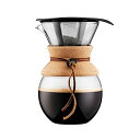 BODUM ボダム POUR OVER プアオーバー ドリップコーヒーメーカー (ステンレスフィルター付き) 1L コルク 正規品 11571-109GB