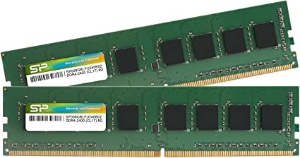 シリコンパワー デスクトップPC用メモリ DDR4-2400(PC4-19200) 8GB 2枚 288Pin 1.2V CL17 SP016GBLFU240B22