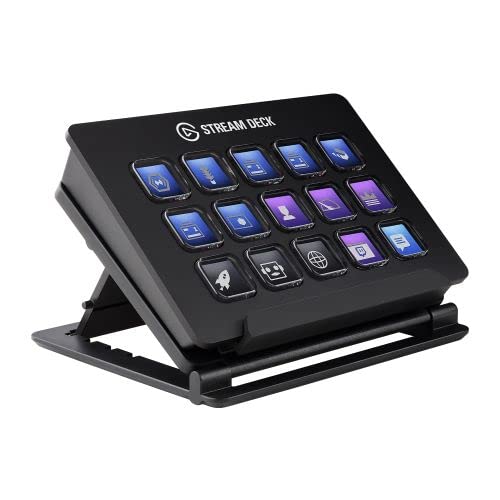 Elgato Stream Deck 15キー配列 ライブコンテンツ作成用のコントローラー 配信者向けデバイス OBS/Streamlabs/Twitch/YouTube連携(調節可能なスタンド付き)Windows 10/macOS(10.13とそれ以