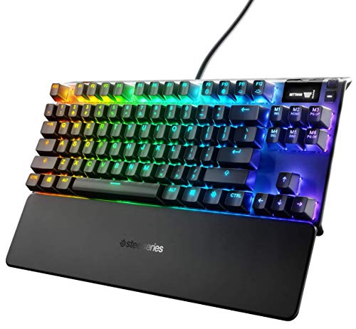 SteelSeries ゲーミングキーボード テンキーレス 赤軸 有線 英語配列 有機ELディスプレイ搭載 Apex 7 TKL US Red Switch 64646