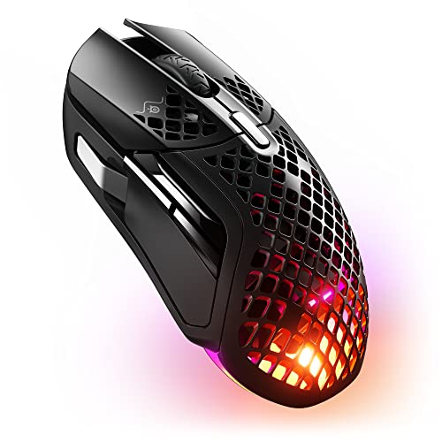 SteelSeries ゲーミングマウス 無線 ワイヤレス Aerox 5 Wireless 超軽量 9ボタン 高速反応 防滴防塵 IP54規格 急速充電 長時間使用可能 TRUEMOVE AIRセンサー搭載 62406 ブラック SteelSeries ゲーミングマウス 無線 ワイヤレス Aerox 5 Wireless 超軽量 9ボタン 高速反応 防滴防塵 IP54規格 急速充電 長時間使用可能 TRUEMOVE AIRセンサー搭載 62406 ブラック