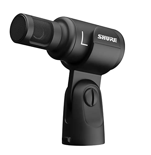 SHURE シュア MV88+ステレオ USB マイクロホン : USBケーブル/ダイナミックマイク/実況/配信/ゲーミング MOTIVシリーズ iOS Android Mac Windows対応 MV88+STEREO-USB ブラック 国内正規品/