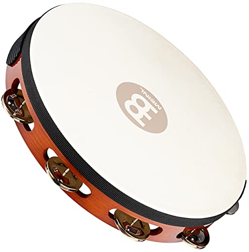 MEINL Percussion マイネル タンバリン Traditional Goat-Skin Wood Tambourine Steel Jingles 1row TAH1AB 国内正規品