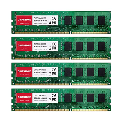  DDR3 Gigastone fXNgbvPCp DDR3 8GBx4 (32GB) DDR3-1600MHz PC3-12800 CL11 1.5V UDIMM 240 Pin Unbuffered Non-ECC Memory M