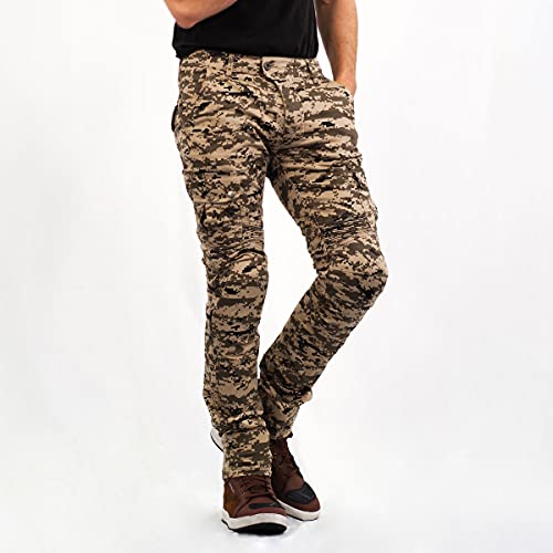 コミネ バイク用 プロテクトライディングコットンカーゴパンツ Digital Camo WS PK-744 1223 春夏秋向け CE規格レベル2 ストレッチ素...
