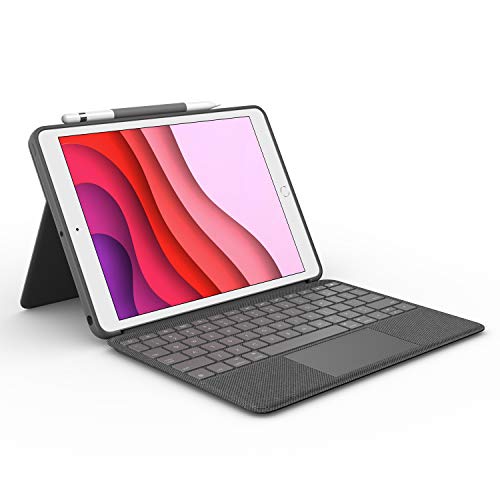 ロジクール iPad 10.2 インチ 第9世代 第8世代 第7世代 対応 トラックパッド付き キーボードケース Smart Connector 接続 Combo Touch iK1057BKA 英語配列 薄型 バックライト付き スマートコネクタ 国内