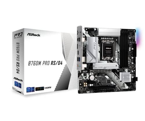 ASRock }U[{[h B760M Pro RS/D4 Intel 12 13 CPU ( LGA1700 )Ή B760`bvZbg DDR4 Micro ATX }U[{[h K㗝Xi