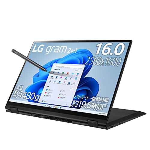 LG 2in1 m[gp\R gram \  1480g/obe[ő19.5/12 Core i7/16C` WQXGA(2560 1600)/ 16GB/SSD 1TB/Thunderbolt4/ubN/16T90