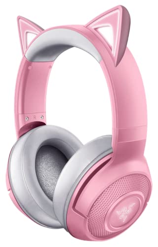 Razer Kraken BT Kitty Edition Quartz Pink ワイヤレス ゲーミングヘッドセット ピンクBluetooth 5.0 ネコミミ イヤーカップ 充電用USB ケーブル付属 Chroma ビームフォーミングマイク内蔵