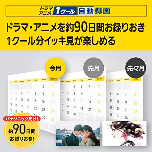 パナソニック 1TB 2チューナー ブルーレイレコーダー DIGA どこでもディーガ対応 ドラマ アニメ1クール自動録画 DMR-2W102