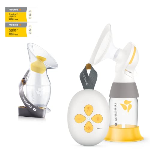 Medela(メデラ) 搾乳機 電動 ソロ 搾乳機 (電動 シングルポンプ) / シリコン母乳コレクター ピュアレーンサンプル付