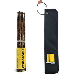 PROMARK プロマーク ドラムスティック Rebound Balance FireGrain Acornチップ 5B R5BFG-4P (406 x 15.1mm) 4ペアバンドルパック + スティックバッグ付き 国内正規品