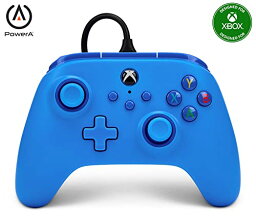 国内正規品 PowerA 有線コントローラー Xbox Series X|S Xbox One PC Windows 10/11 用(公式ライセンス取得) 1519367-01 ブルー 二重振動機能