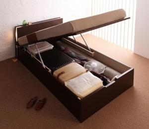 収納付きベッド シングルベッド セミダブルベッド 収納 収納付き 収納ベッド 大容量 収納ボックス 布団 敷き布団 薄型抗菌国産ポケットコイルマットレス付き 縦開き シングル 深さレギュラー 組立設置付