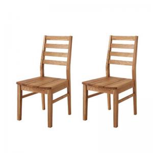 ダイニングチェア ダイニング 総無垢材ワイドダイニングシリーズ ダイニングチェア 2脚組 オーク 板座