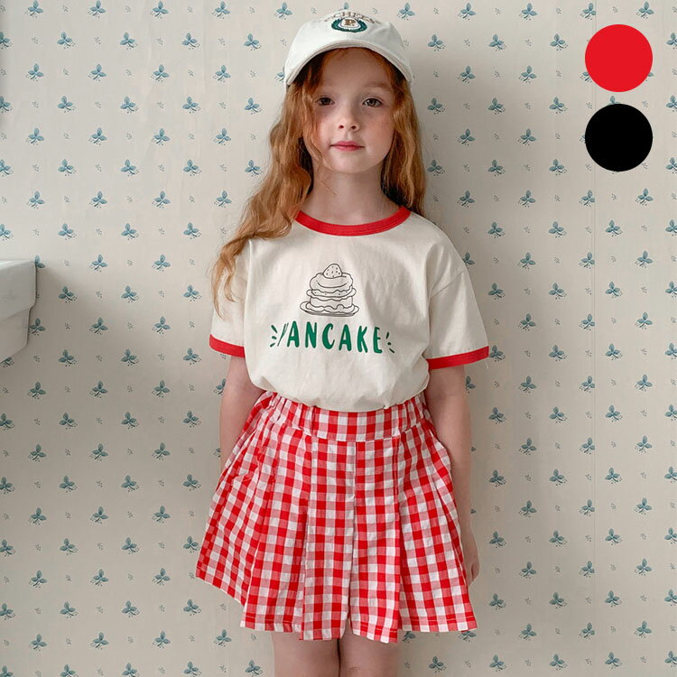 プリントTシャツ キッズ ジュニア 子供 子供服 キッズ服 PANCAKE 女の子 男の子 春 夏トップス tシャツ ティーシャツ プリント 保育園 半袖tシャツ 半袖ティーシャツ キッズトップス 白 男女兼用 韓国 子供服 (0.75)