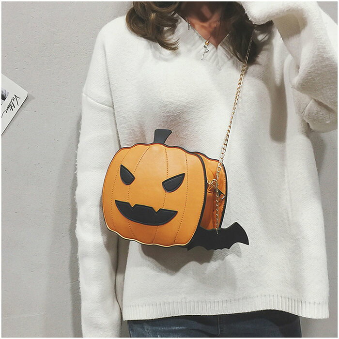 即納 ショルダーバッグ レディース 斜めがけ 大人 ハロウィン カボチャ 旅行バッグ 軽量 おしゃれ 斜め掛け 高校生 中学生 かわいい 小さめ カジュアル 軽い 3color kokone111-10002088 心々音 サンプル画像2