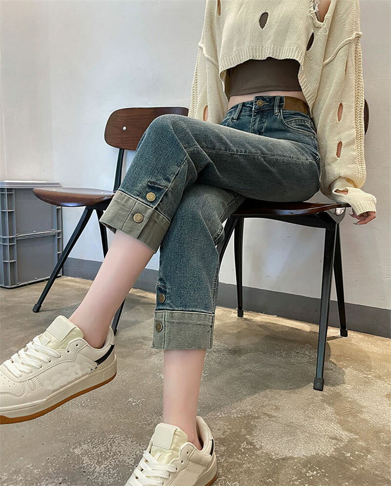 デニムパンツ 韓国ファッション レディース デニム レディースパンツ 伸縮性 ジーンズ 脚長パンツ 20代 30代 40代 50代 おしゃれ 可愛い 大人 美脚 脚長 細身 ロングパンツ 送料無料 kokone111-10002577 心々音 サンプル画像3