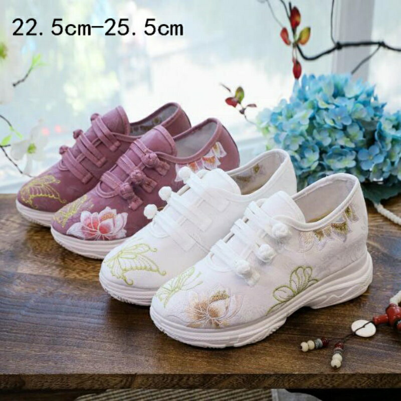 レディース スニーカー シューズエスニックチャイナ靴中国風 運動カジュアル シューズ痛くない 中華マ..