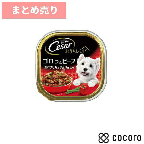 ★6個まとめ売り★シーザー おうちレシピ ゴロっとビーフ 赤パプリカ＆いんげん入り 100g 犬 ドッグフード えさ ウェット ◆賞味期限 2024年7月