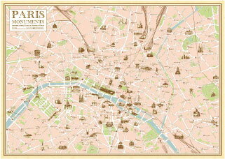 【ポスター】Paris Map A(横柄)500 x 700mm