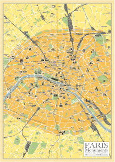 【ポスター】Paris Map B(縦柄)500 x 700mm