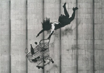 【輸入ポストカード】Banksy（バンクシー）『Falling Shopper』