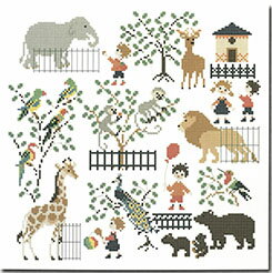 ペレット サモイロフ クロスステッチ図案 手芸 "Baby at The Zoo"(赤ちゃんと動物園)のサムネイル