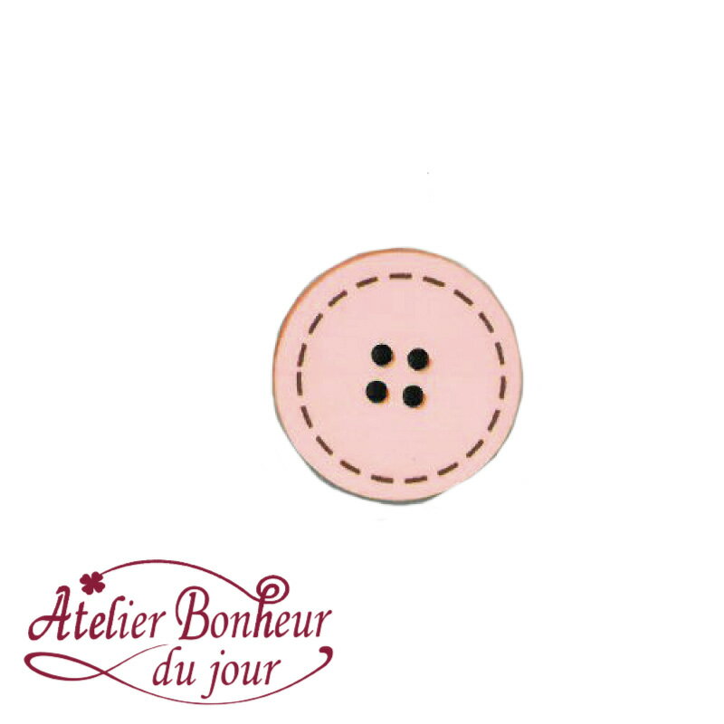 木製ボタン　丸ボタン(ローズ)　1.5cm