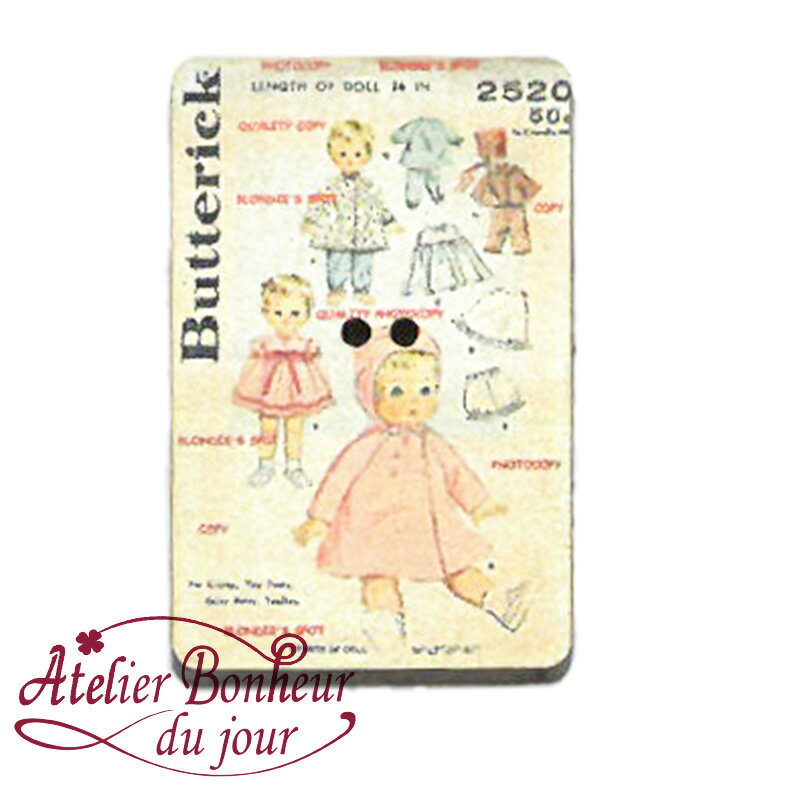 木製ボタン　雑誌赤ちゃん用の型紙 2.6cm