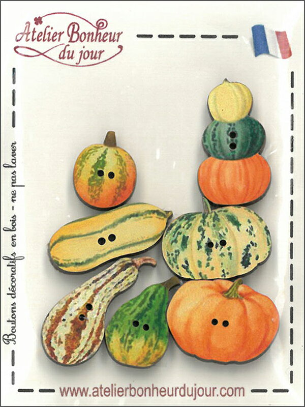 【木製ボタンセット(小)】かぼちゃアトリエボヌールドゥジュール(atelier bonheur du jour)