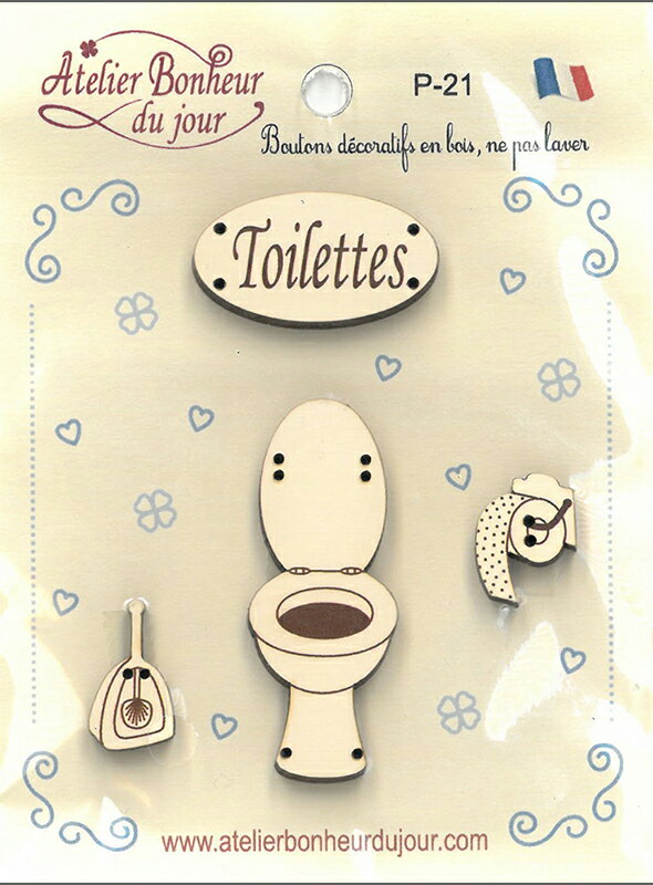 【木製ボタンセット】トイレアトリエボヌールドゥジュール(atelier bonheur du jour)