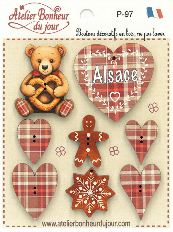 【木製ボタンセット】アルザスRGアトリエボヌールドゥジュール(atelier bonheur du jour)