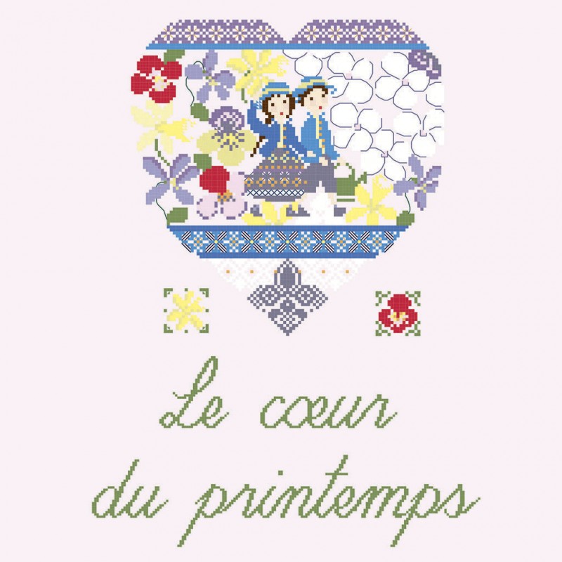 PERRETTE SAMOUILOFF(ペレッテ・サモイロフ)デザインクロスステッチ図案 Cœur du printemps (スプリングハート)