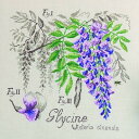 VERONIQUE ENGINGER(ヴェロニク・アンジャンジェ)クロスステッチキット壁掛け お花 シリーズ "Etude a la Glycine" (藤のエチュード)【リネン】