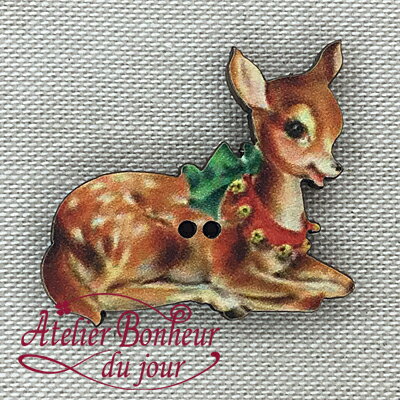 木製ボタン　バンビ　2.7cm