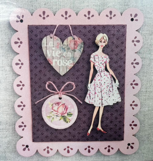 木製ボタンフレームキット - La vie en rose 薔薇色の人生