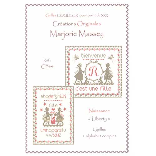 "Naissance"(誕生日)2種類チャート入りクロスステッチ図案マージョリーマッシー(Marjorie Massey)