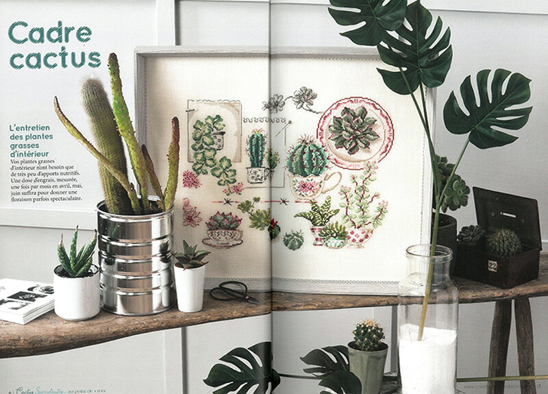 クロスステッチ専門誌CREATION POINT DE CROIXCactus & Succulentes(サボテンと多...