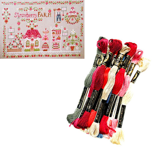 DMC刺繍糸のみ 17本入"Strawberry Farm"(いちご畑)