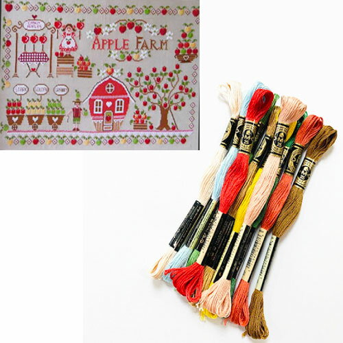 刺繍糸は、クロスステッチ図案 クオーレエバッティクオーレ用の刺繍糸セットとなります セット価格は本数分のお値段です。(税抜価格×本数＋消費税) この図案は、 こちらよりお買い求めいただけます。