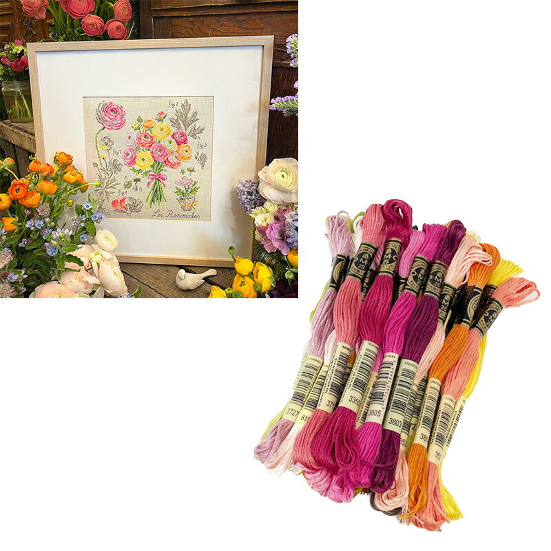 DMC刺繍糸のみ 28本入 "Étude aux renoncules" (ラナンキュラスの研究)