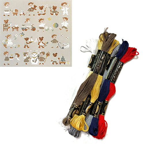 DMC刺繍糸のみ　13本入 "赤ちゃんとぬいぐるみ”