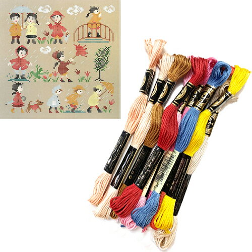 DMC刺繍糸のみ　14本入 "雨だ！”　
